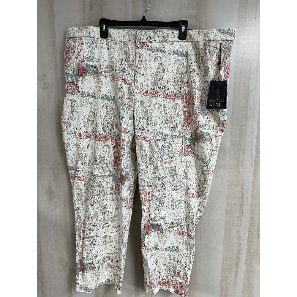 NYDJ Paisley Impression Everyday Trouser Pants 24W - New With Tags